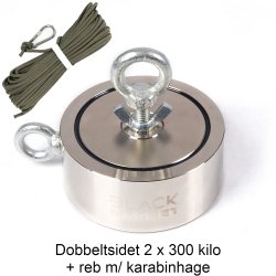 Fiskemagnet "Granat" dobbeltsidet 2x300 kg m/ 20 meter 6 mm reb